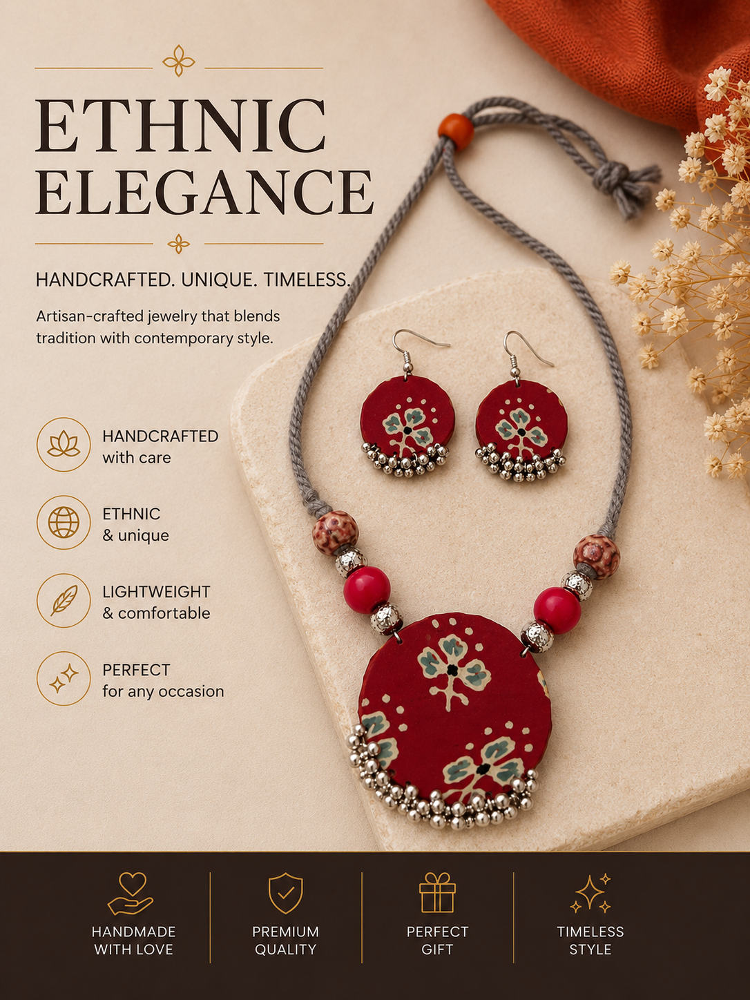 Handmade Ethnic Necklace Set | Artisan Jewelry