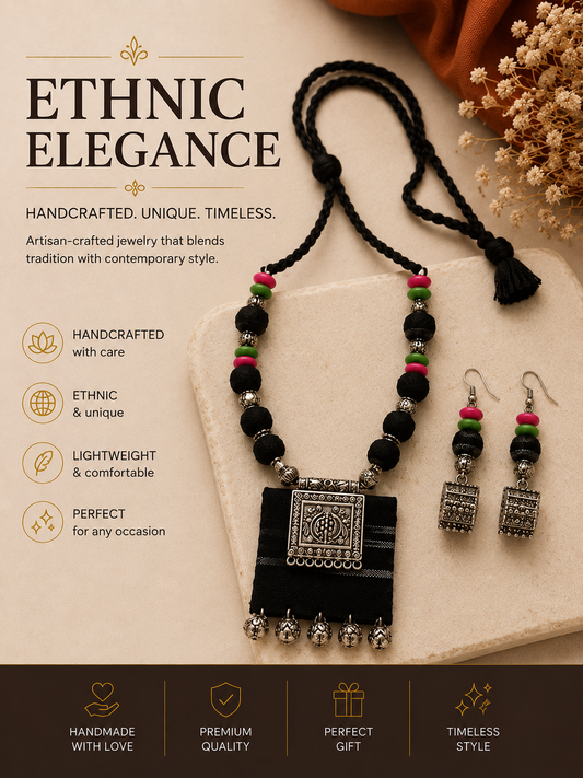 Handmade Ethnic Necklace Set | Artisan Jewelry (Copy)