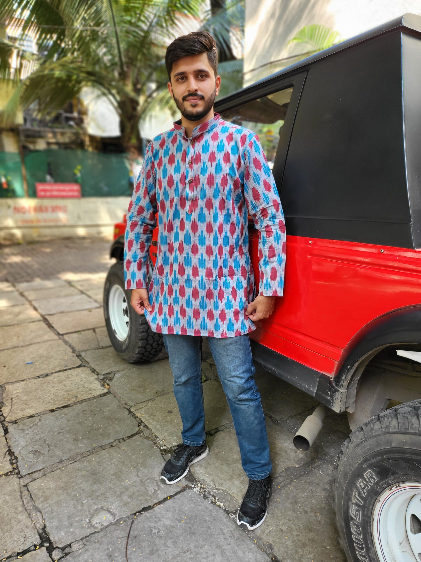 Mid length kurta for men