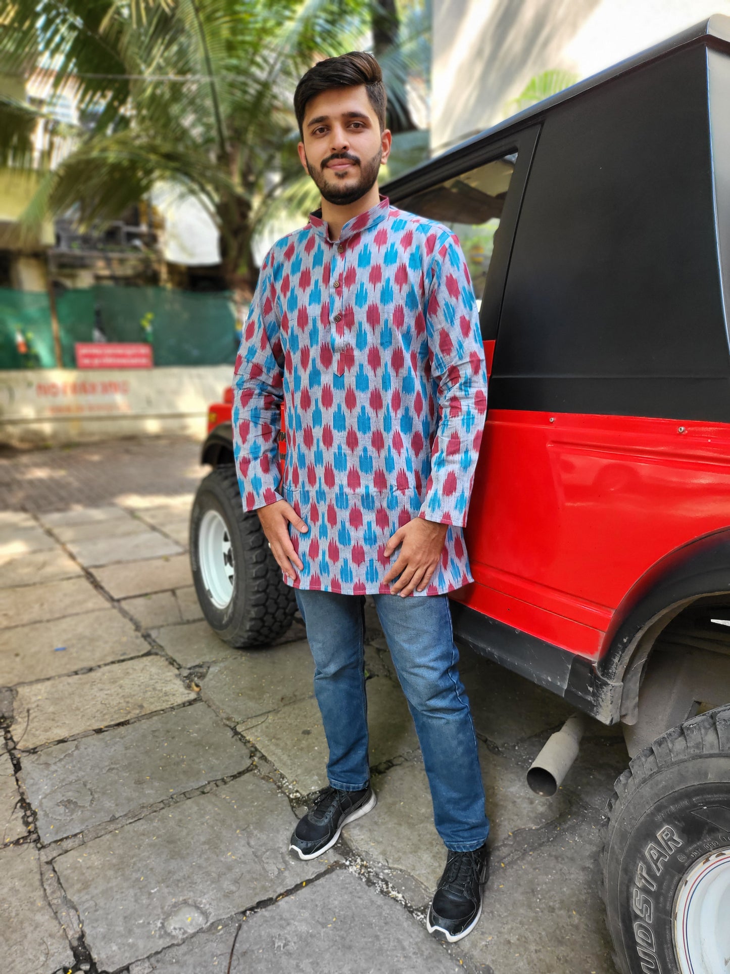 Mid length kurta for men
