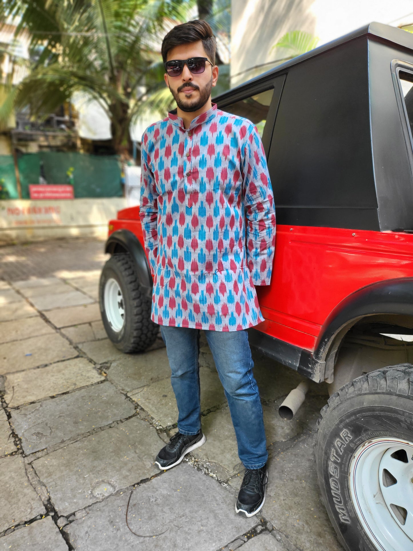 Mid length kurta for men