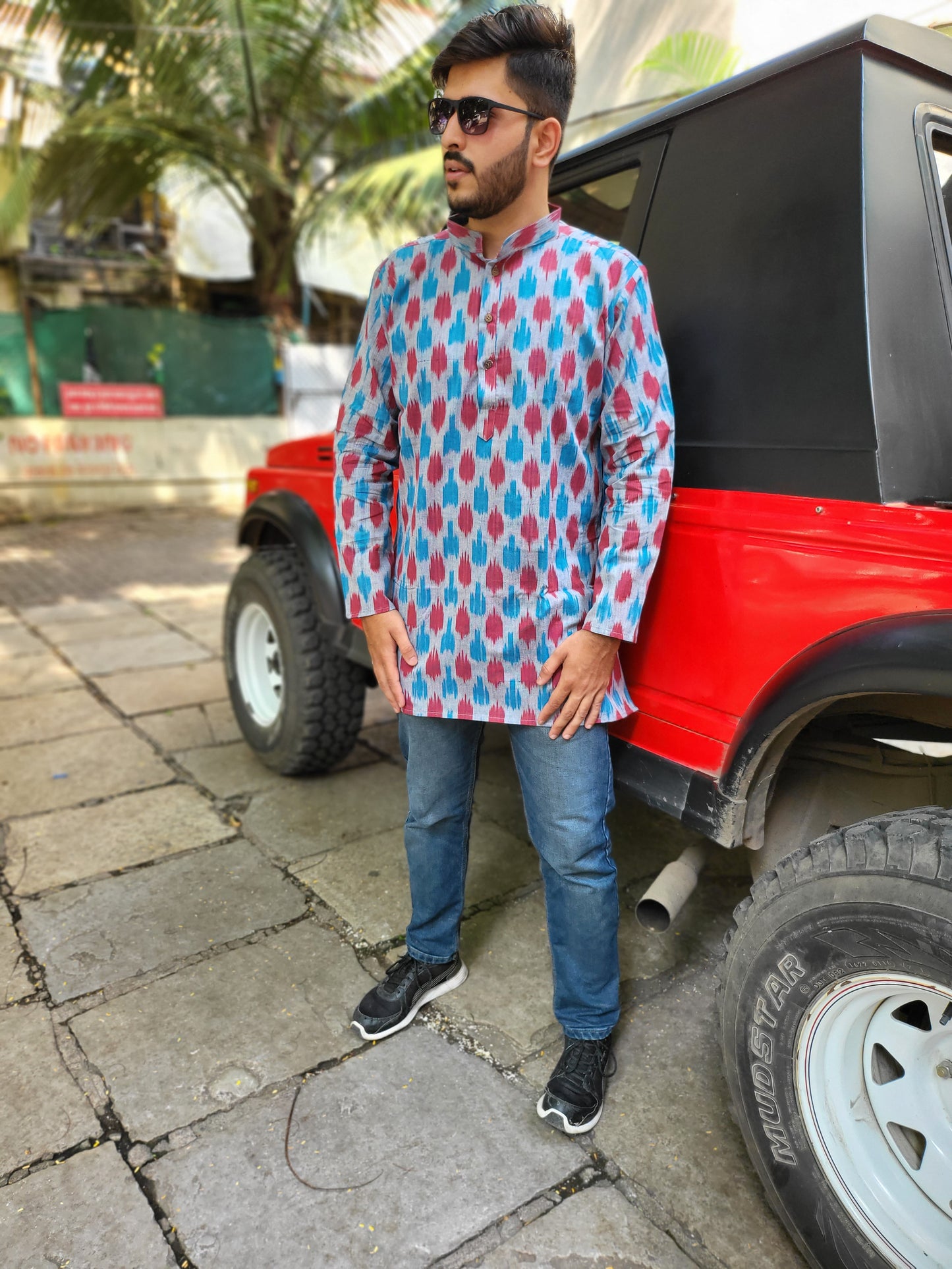 Mid length kurta for men