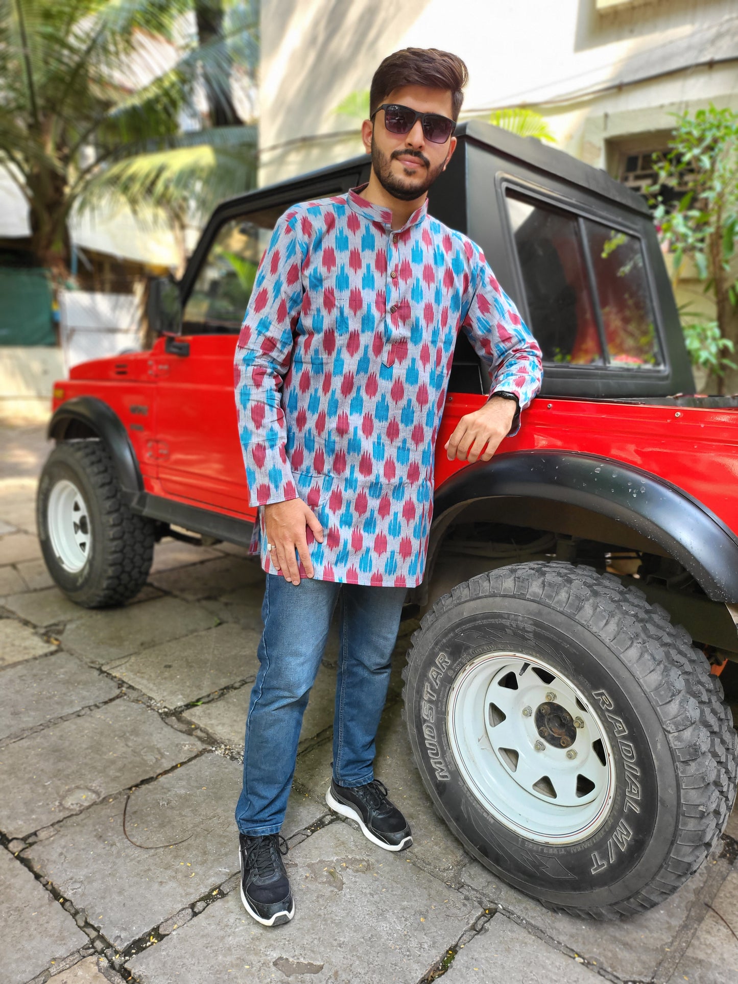 Mid length kurta for men