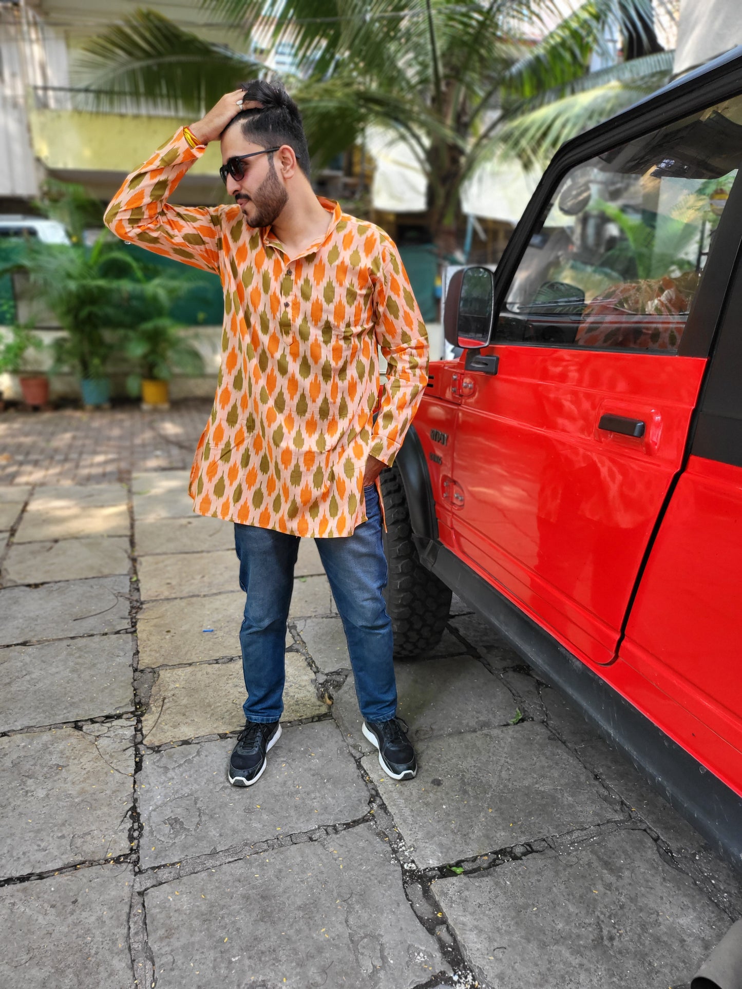 Mid length kurta for men