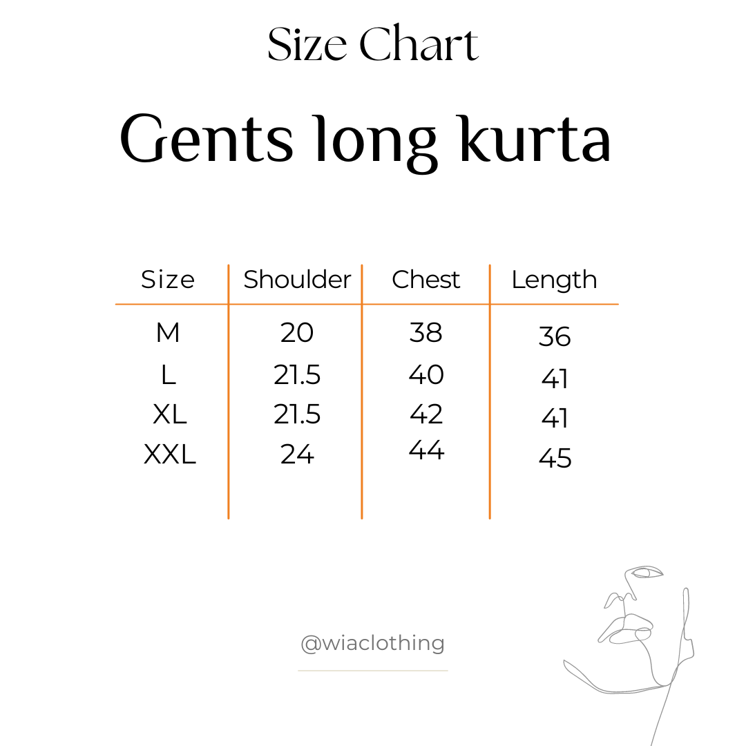 Mid length kurta for men